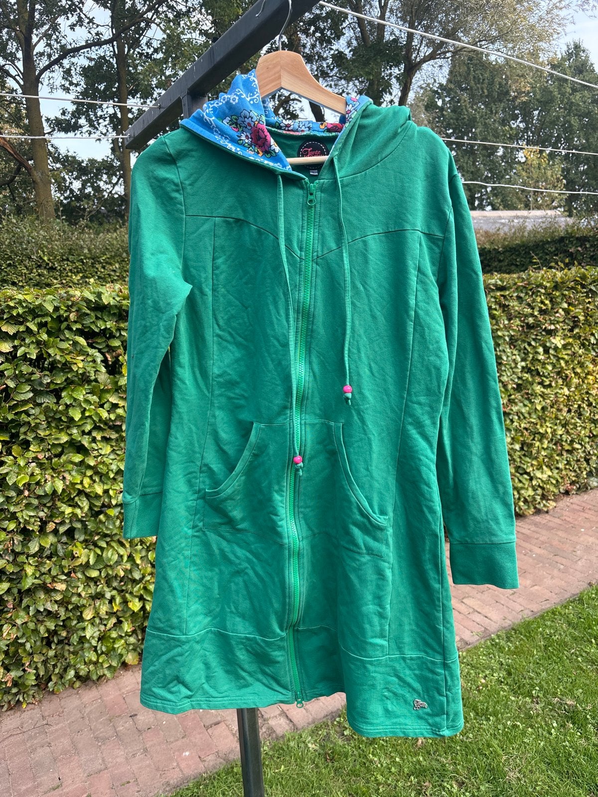 Tante Betsy jurk/vest met capuchon, maat L, Maat 42/44 (L), Ophalen of Verzenden, Zo goed als nieuw, Lange mouw