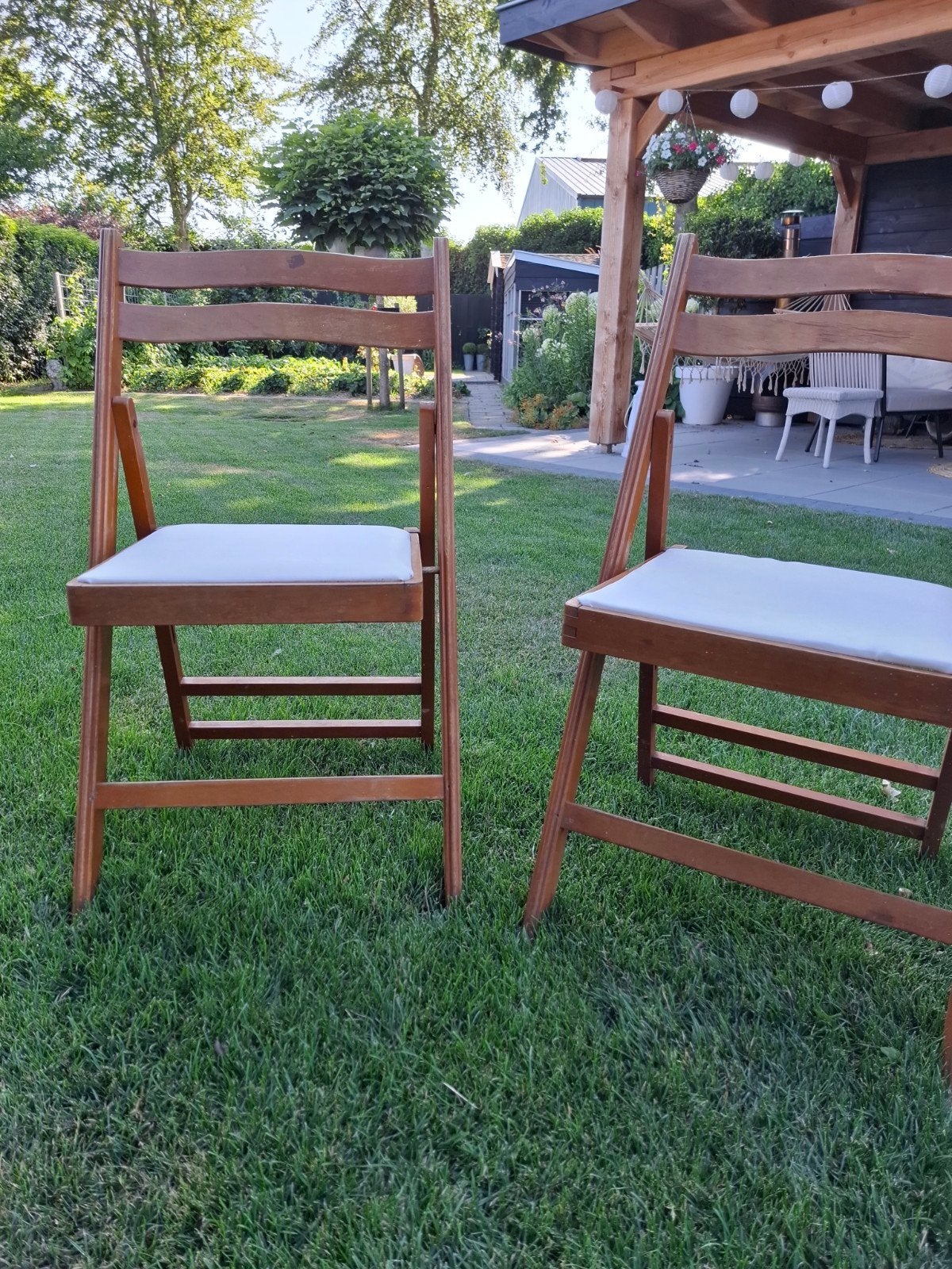 Vintage retro houten klapstoeltjes, Ophalen