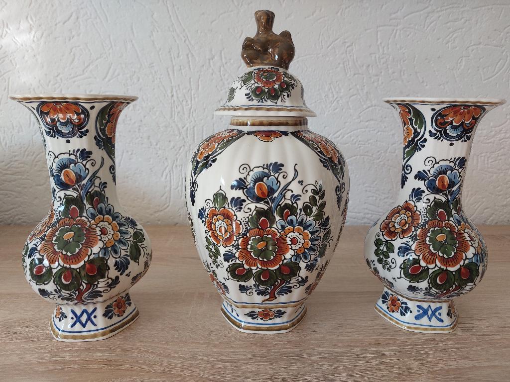 Kaststel Flora Keramiek, Delfts Polychroom, Huis en Inrichting, Woonaccessoires | Overige, Ophalen