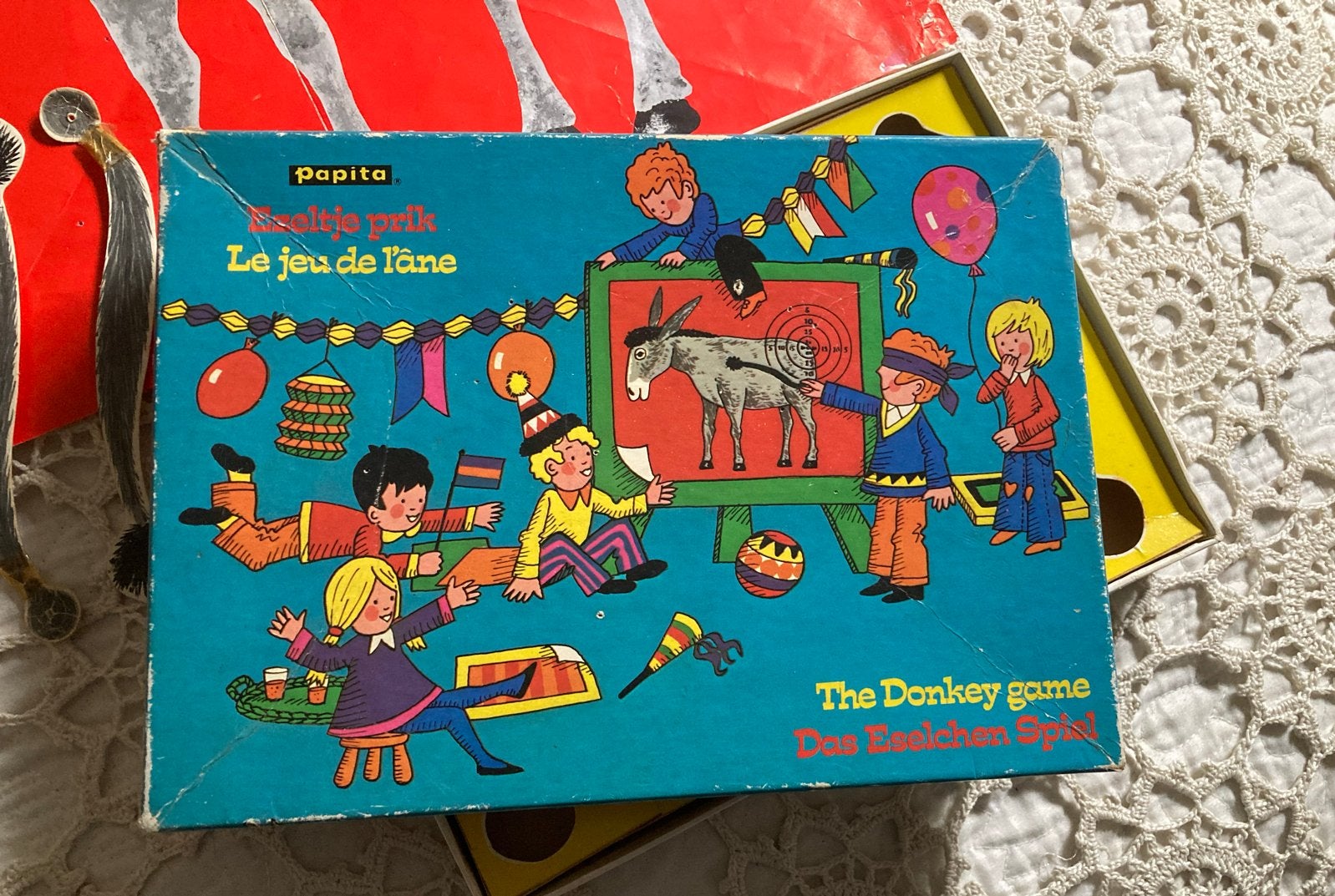 Vintage Ezelspel 'Prik de Ezel' - Popito, veel gebruikt!, Ophalen of Verzenden, Gebruikt