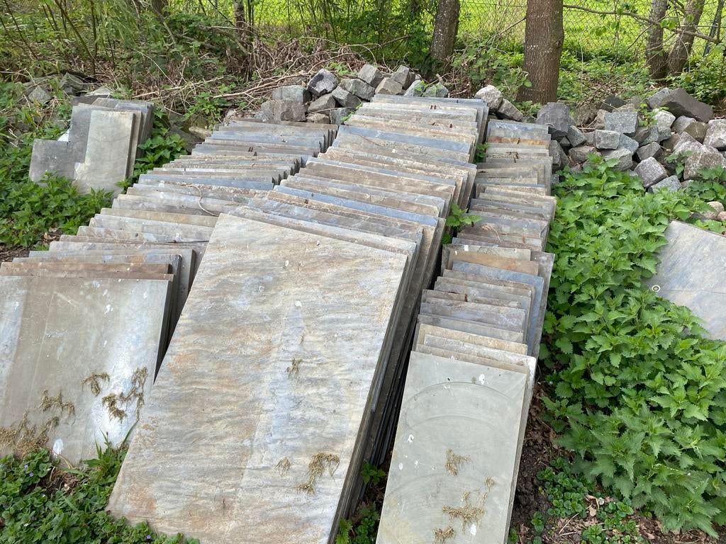 Noorse leisteen tegels diverse maten, Gebruikt, Ophalen of Verzenden, Terrastegels, Natuursteen