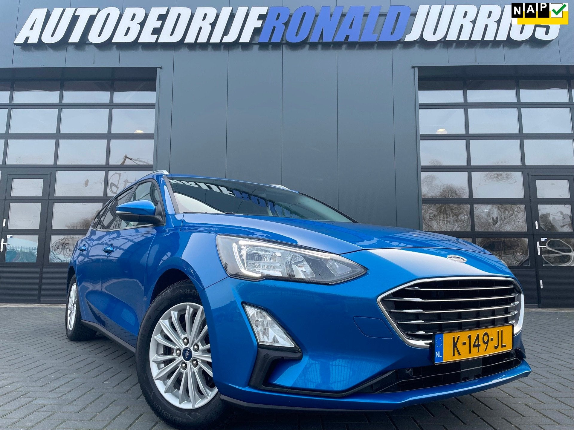 Ford Focus Wagon 1.0 EcoBoost Hybrid Titanium X Business NLA, Auto's, Ford, Dealer onderhouden, Blauw, Origineel Nederlands, Hybride Elektrisch/Benzine