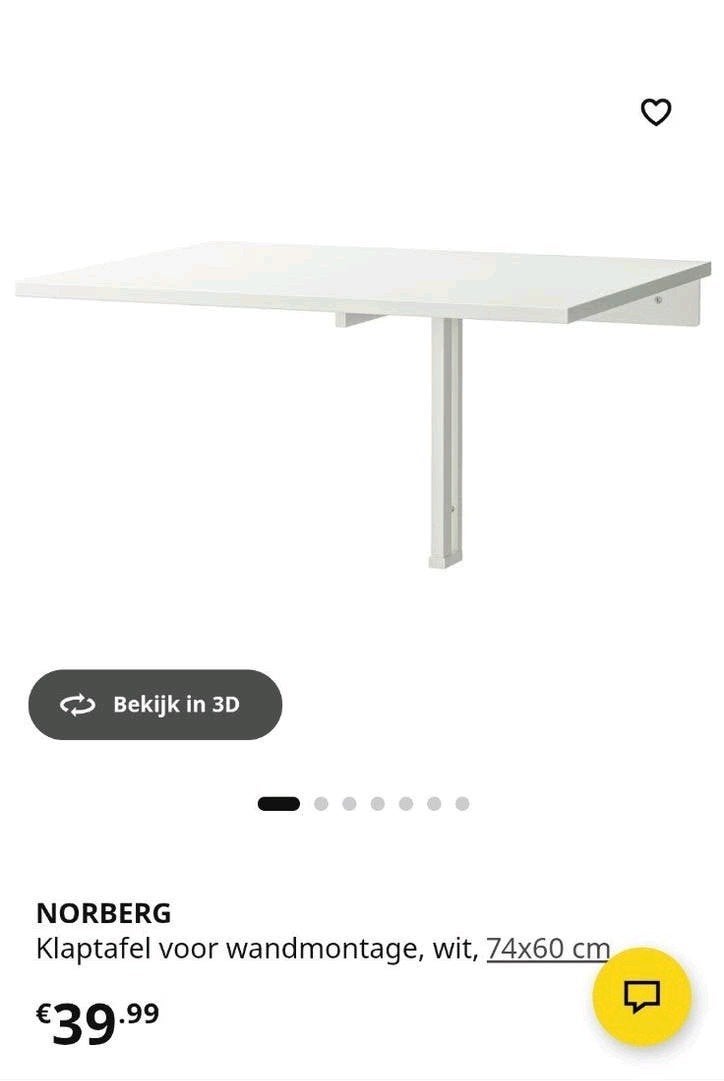 Norberg klaptafel van de Ikea, Ophalen