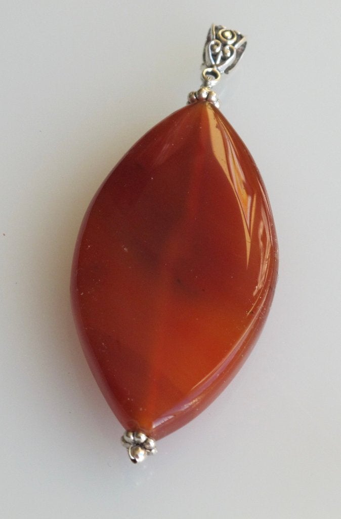 Prachtige hanger met grote ovale Carneool edelsteen, Verzenden, Nieuw
