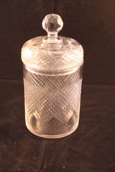Antieke Kristallen Dekselpot / Snoeppot (ca. 1900), Antiek en Kunst, Antiek | Glas en Kristal, Ophalen of Verzenden