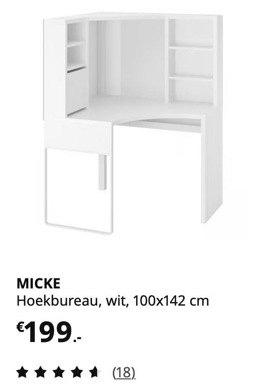 Ikea Bureau, Demontabel, Hout, Zo goed als nieuw, IKEA