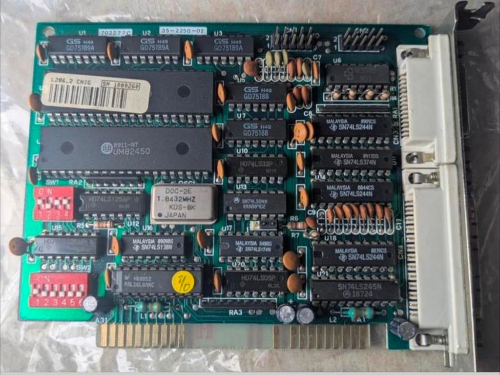 Vintage ISA 8-bit RS-232 seriële kaart –, Computers en Software, Ophalen of Verzenden