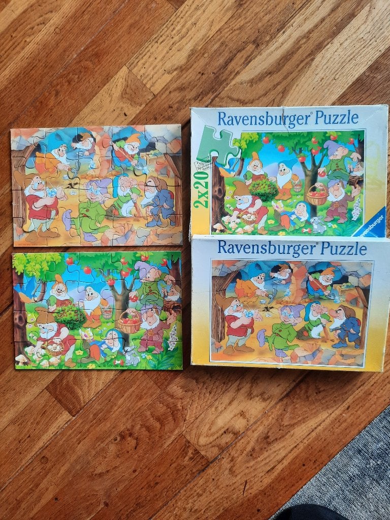 Doos met 2 x 7 dwergen puzzels, Kinderen en Baby's, Ophalen of Verzenden, Gebruikt, Jongen of Meisje