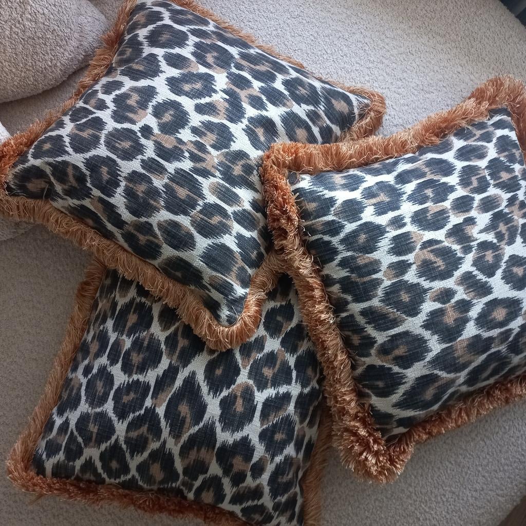 Handgemaakte sierkussens leopard print, Ophalen of Verzenden, Nieuw, Vierkant