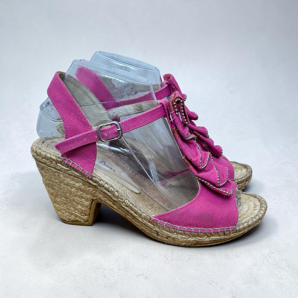 Toni Pons Sandalen Maat 38 Roze Canvas Espadrilles Hak, To, Tp, Tp, Roze