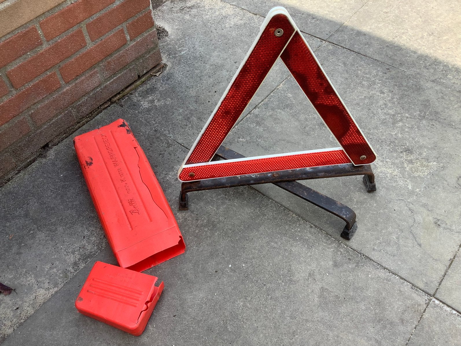 Gevarendriehoek voor in de auto, vintage, Auto-onderdelen, Ophalen, Gebruikt