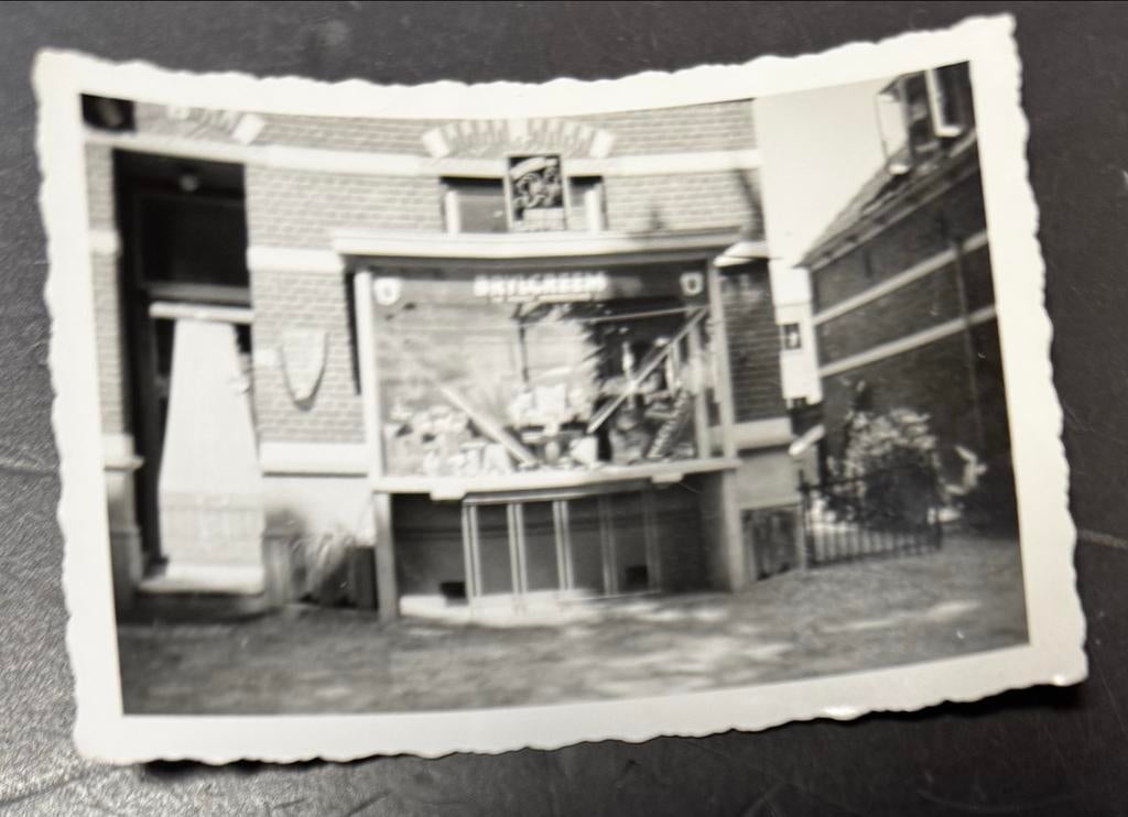 Oude foto Kapperszaak Olst - Zwart-wit, 6x9cm, Ophalen of Verzenden