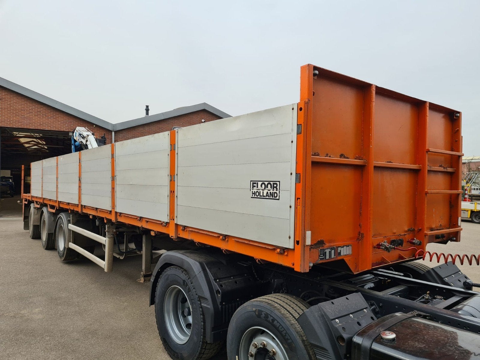floor stenentrailer Kennis Kraan 14t 2x schuif Joystick, Ophalen