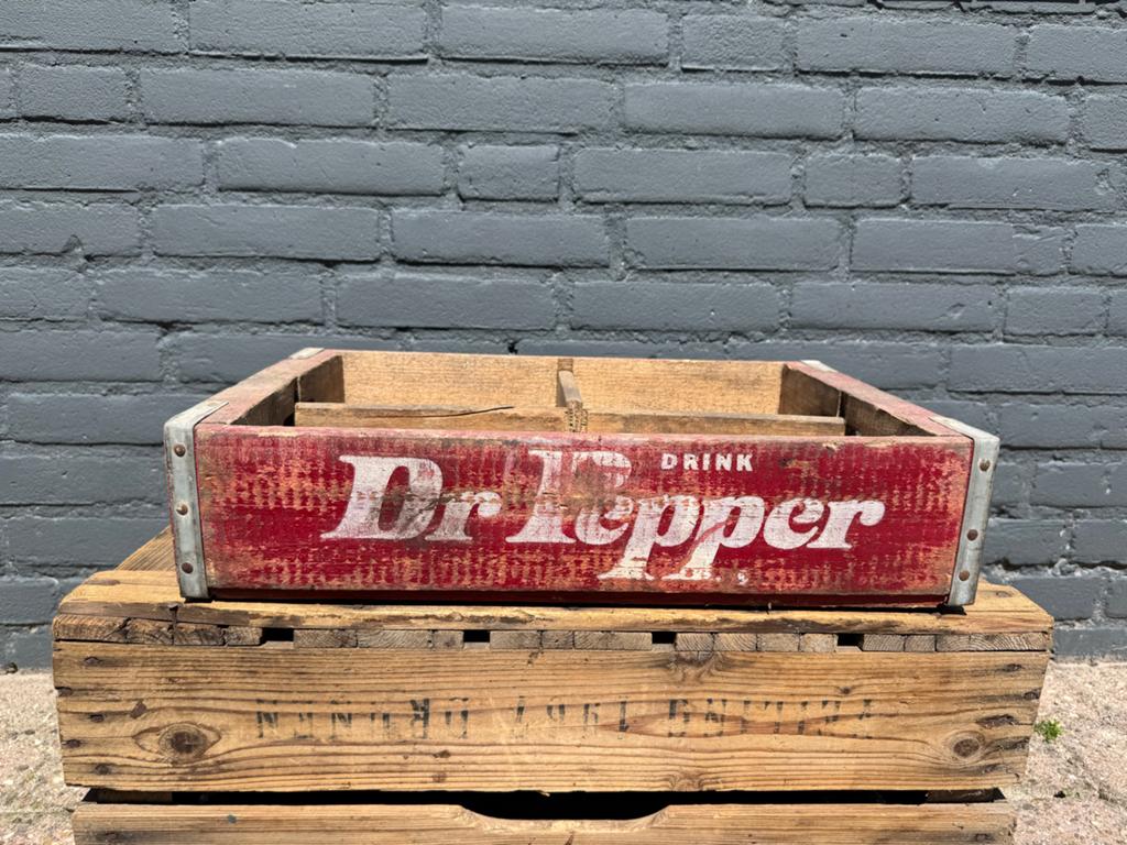Vintage Dr. Pepper houten frisdrankkrat, Ophalen of Verzenden
