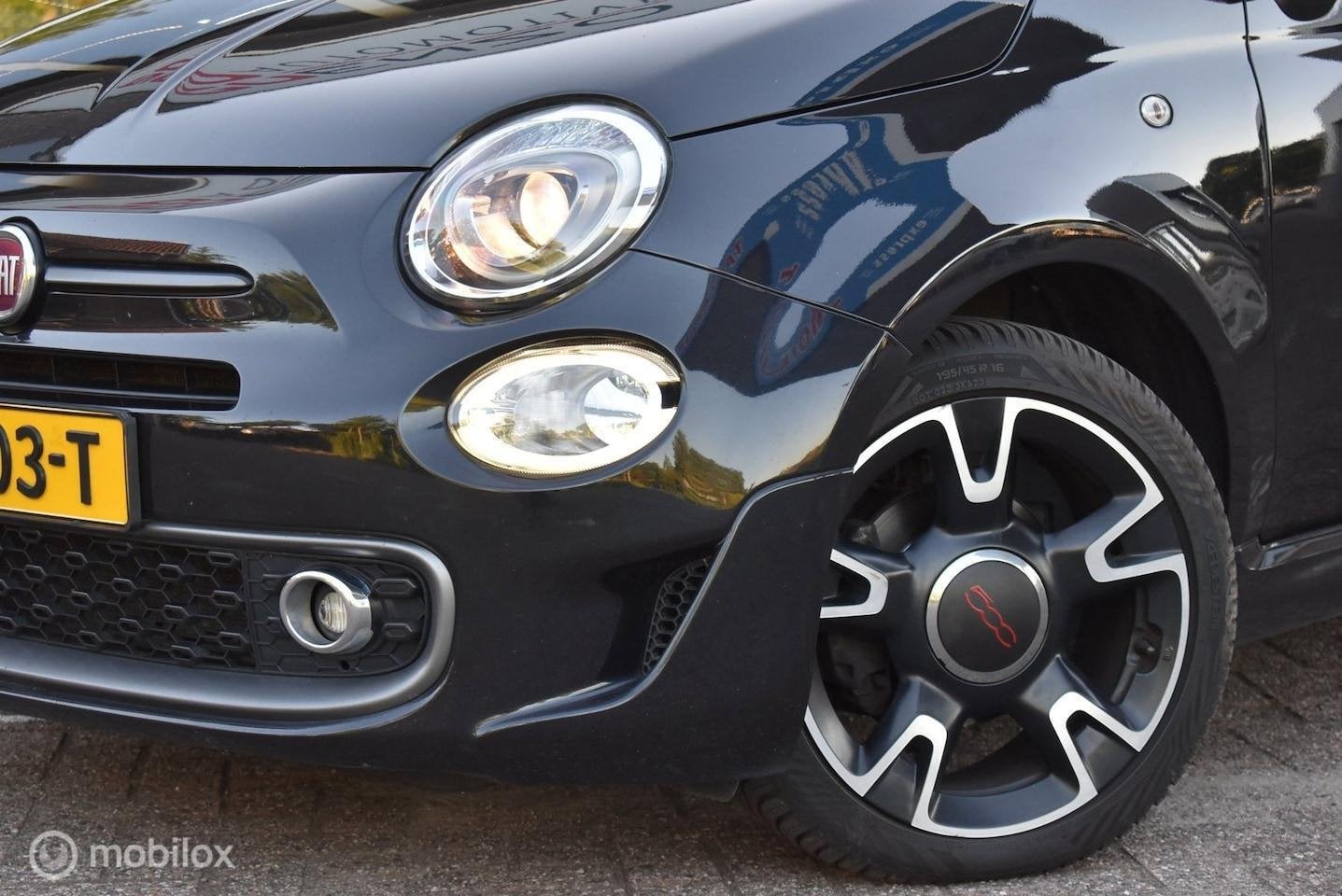 Fiat 500 C 1.2 Sport Leder Cruise Airco VOL, Gebruikt, 4 cilinders, 840 kg, Zwart