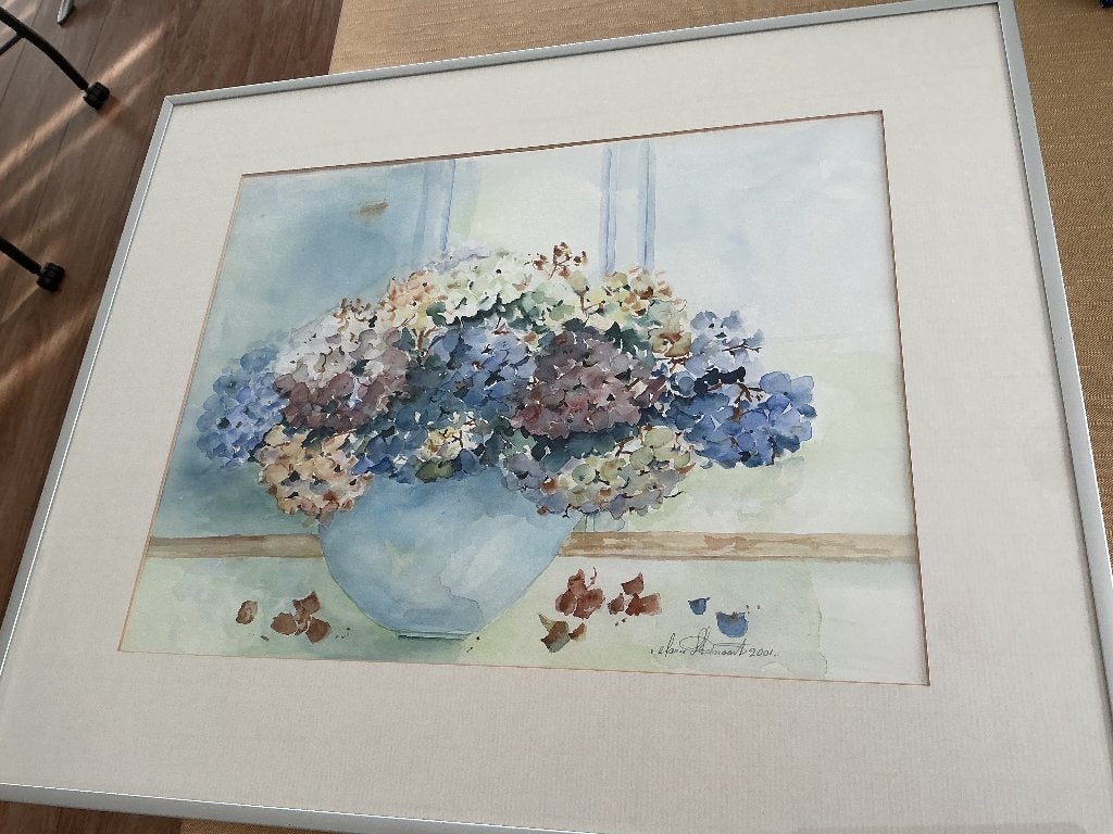 Aquarel, schilderij, Realistisch, Gesigneerd, Aquarel, Papier