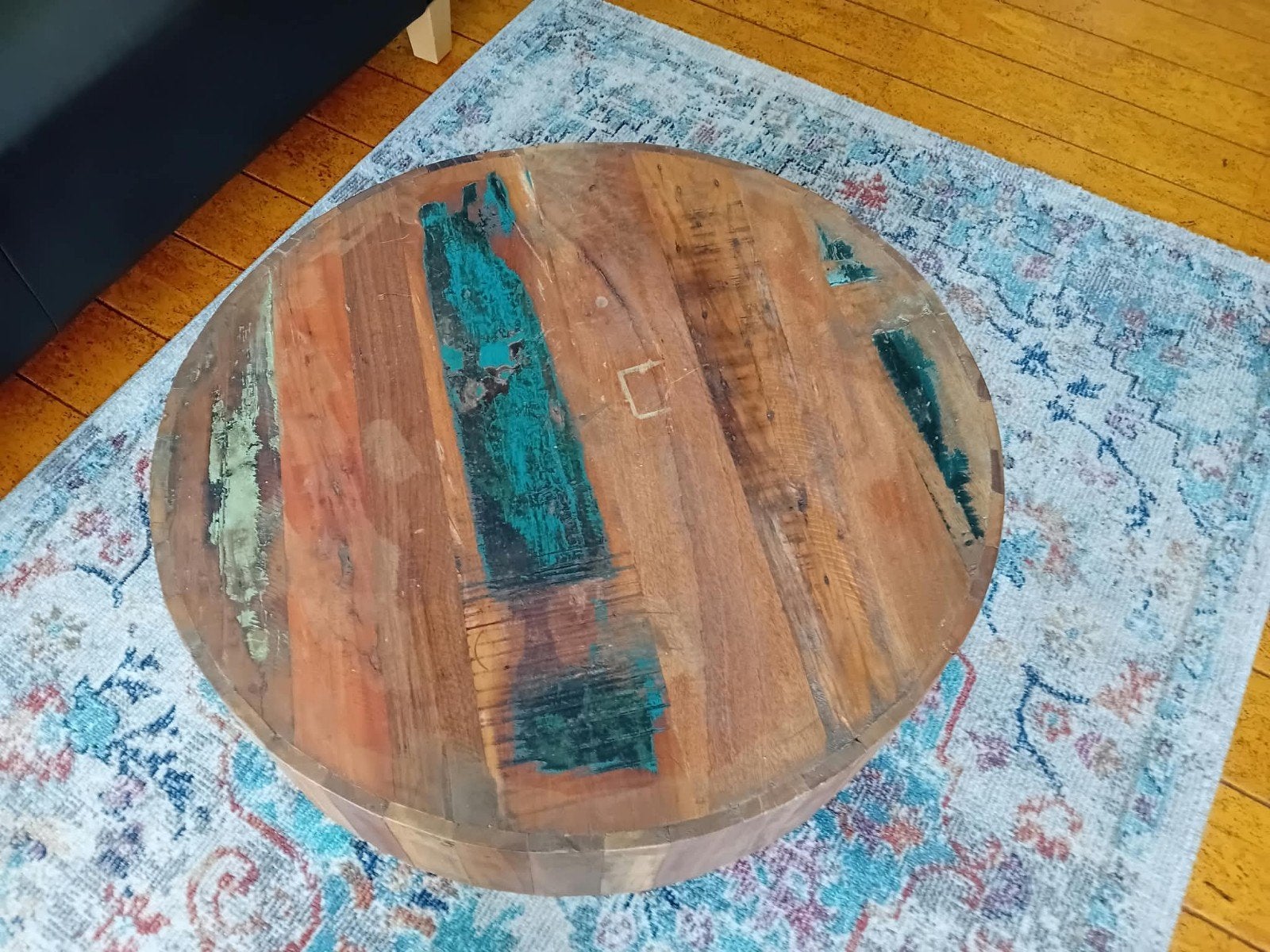 Salontafel van sloophout leen bakker, Huis en Inrichting, Gebruikt, 50 tot 100 cm, Rond, 5 – 50