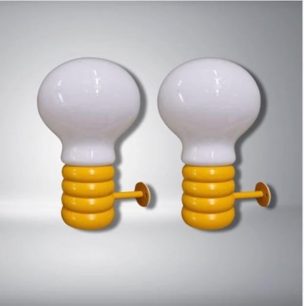 space age Ingo Maurer set bulb wandlampen 60er, Ophalen, Zo goed als nieuw, Glas, Space age