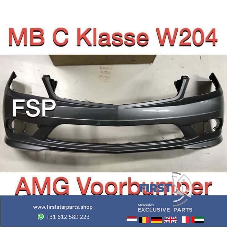 W204 AMG Voorbumper Mercedes C Klasse 2007-2011 grijs MB 204, Auto-onderdelen, Gebruikt, -, Voor, Ophalen of Verzenden