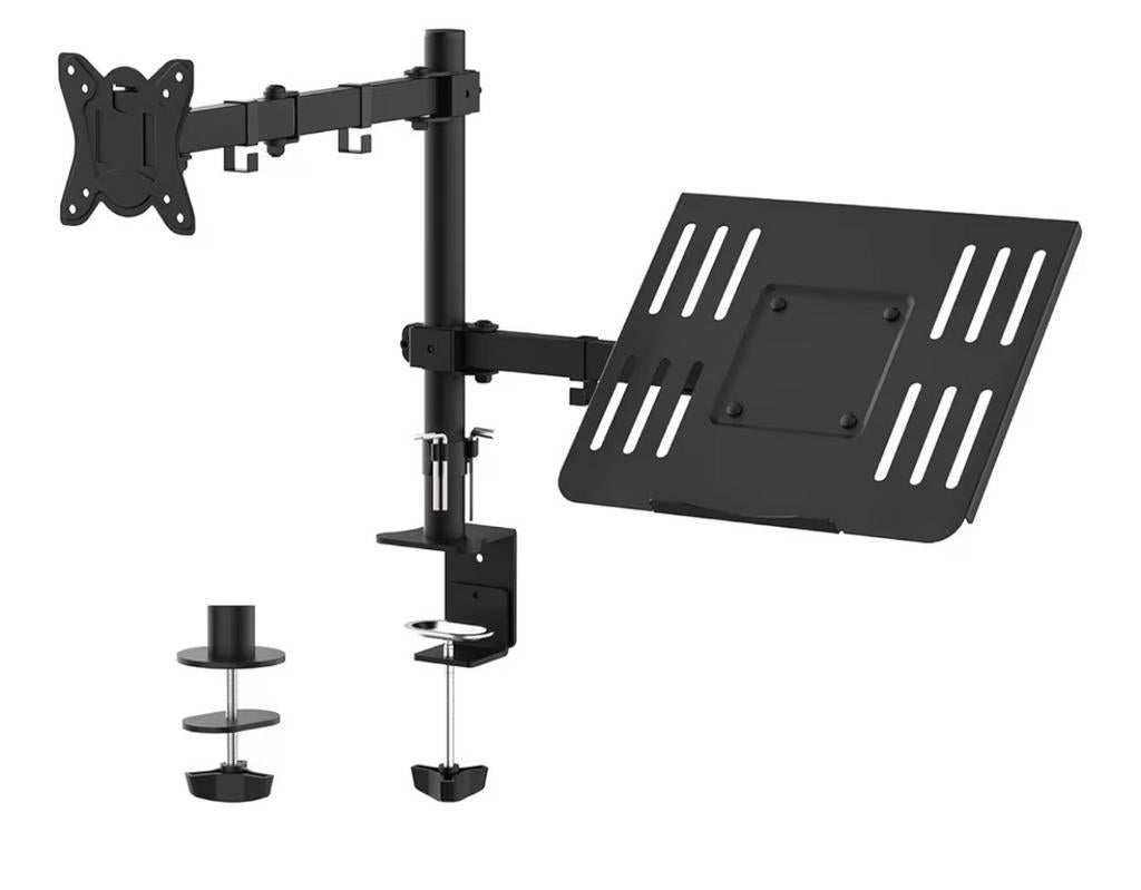 Monitorarm met laptoptafelklem - Universeel & Flexibel, Computers en Software, Monitoren, Ophalen of Verzenden, Gebruikt, In hoogte verstelbaar