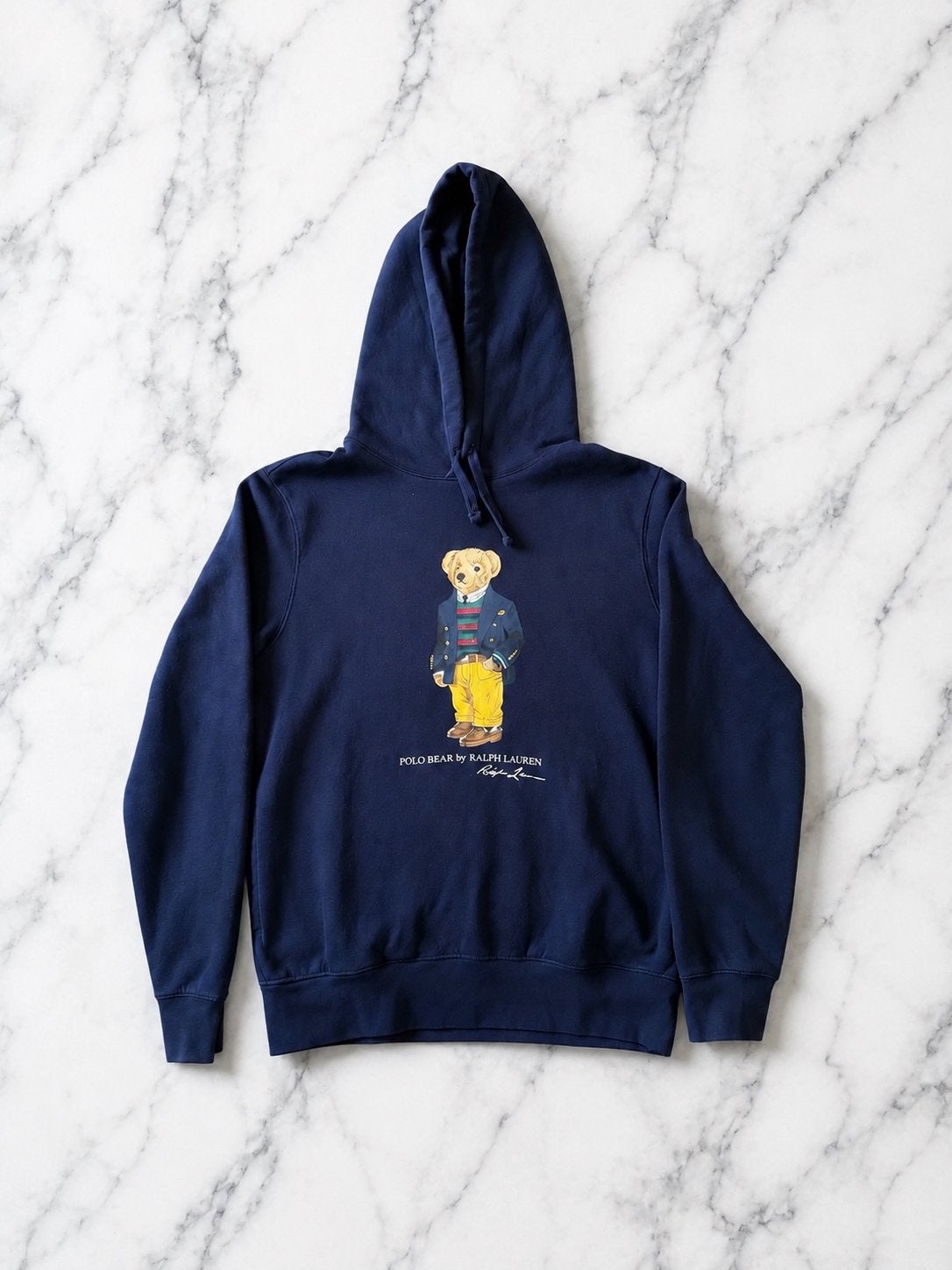 Ralph lauren polo beer hoodie, Ophalen of Verzenden, Zo goed als nieuw, Maat 48/50 (M), Blauw