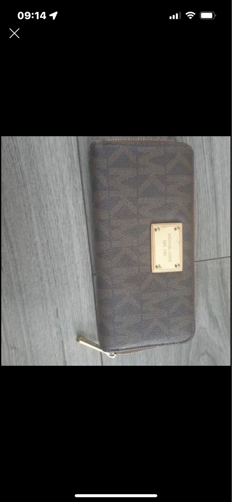 Michael Kors portemonnee bruin met logo, Ophalen of Verzenden, Gebruikt, Bruin, Overige merken