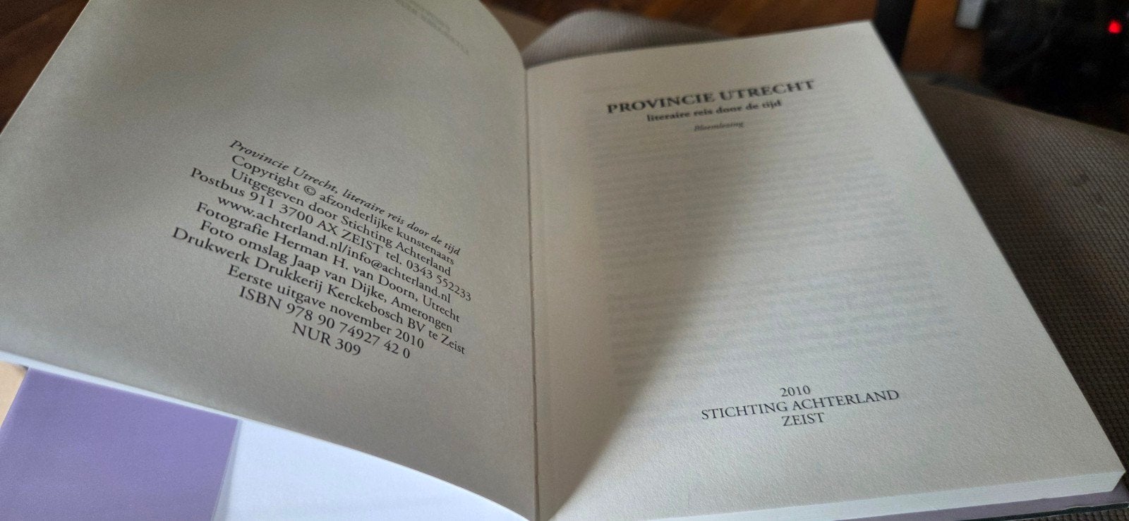 Provincie Utrecht: Literaire Reis door de Tijd (2010), Ophalen, 20e eeuw of later, Zo goed als nieuw, Onbekend