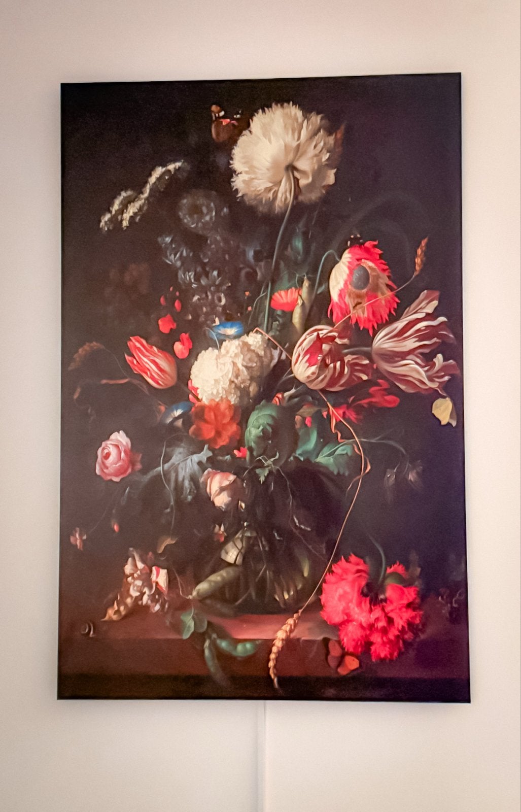 Schilderij: Klassiek Bloemenstilleven op Zwart, Ophalen