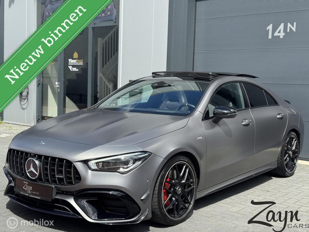 Mercedes CLA-klasse AMG 45 S 4MATIC+ | Pano | HUD | Dodehoek, Auto's, Mercedes-Benz, Bedrijf, Te koop, CLA, 4x4, ABS, Achteruitrijcamera