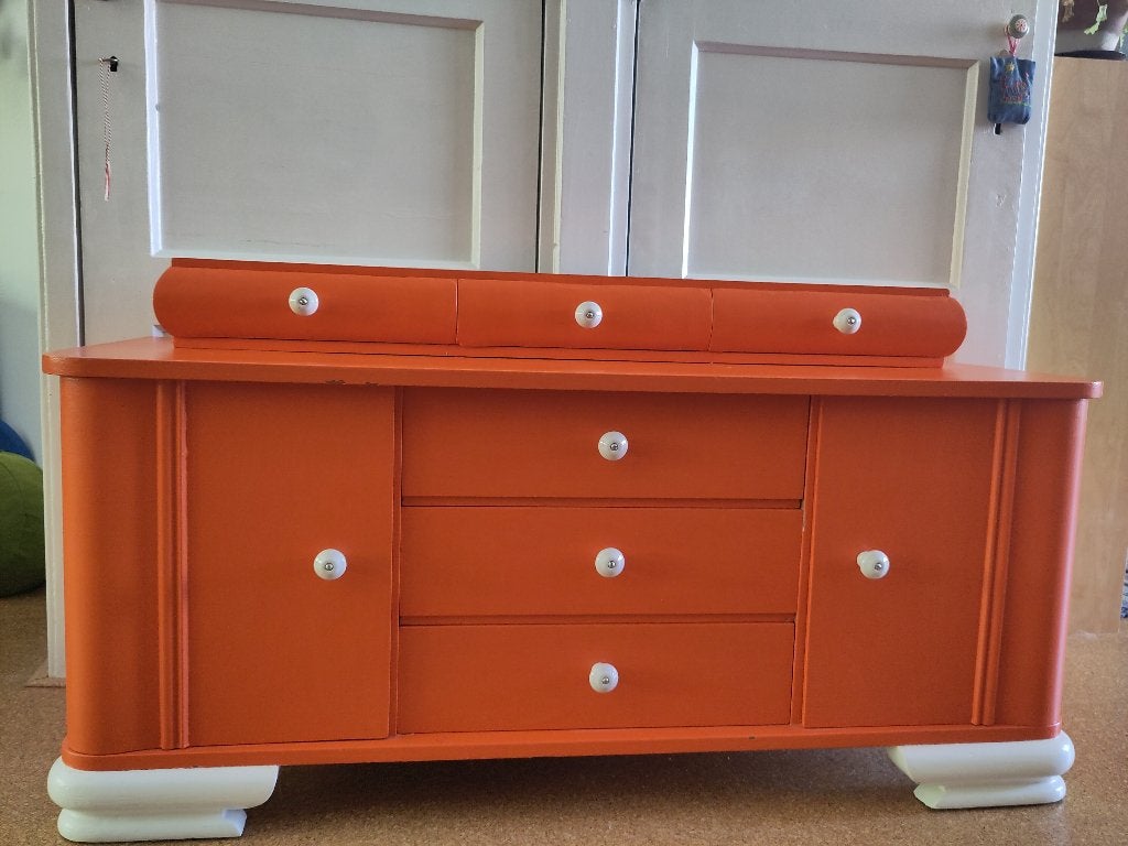 Vintage retro dressoir, Huis en Inrichting, Ophalen, Gebruikt, 100 tot 150 cm, Met lade(s)