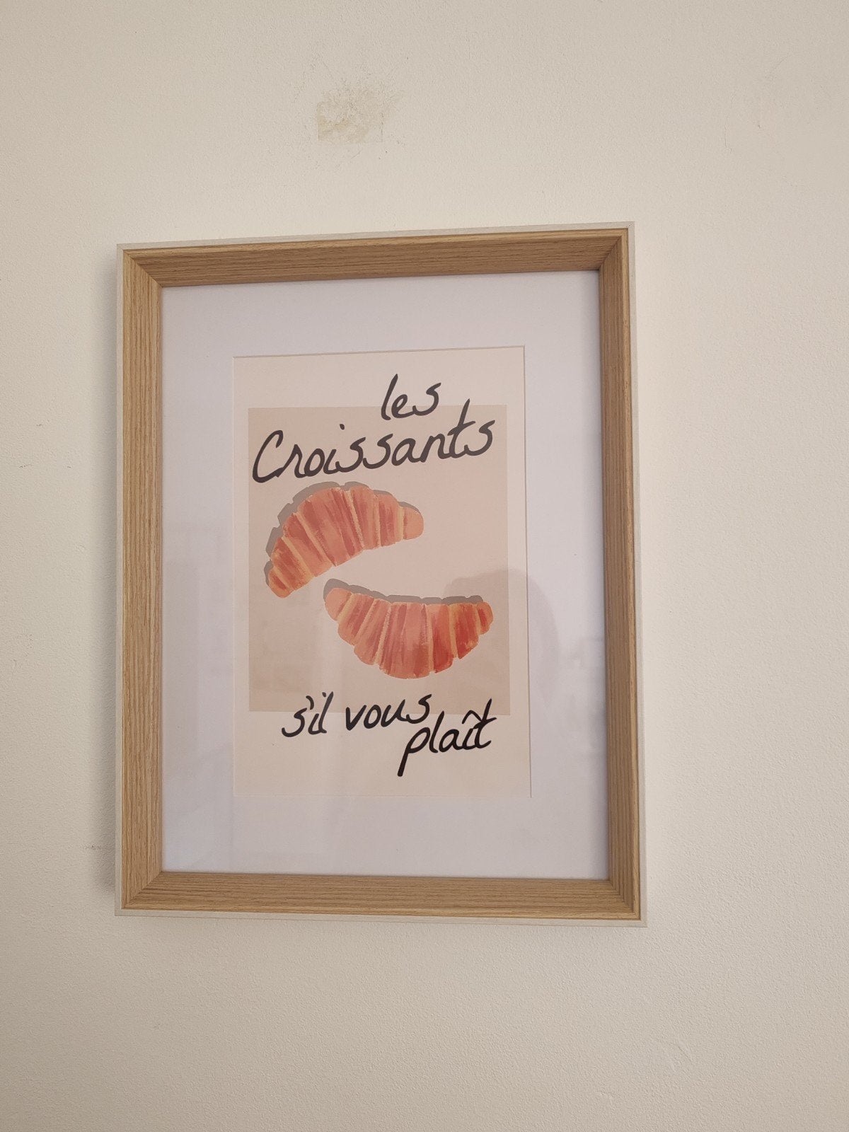 Leuke ingelijste print "Les Croissants s'il vous plaît", Huis en Inrichting, Ophalen, Minder dan 50 cm, 5 – 50, Print