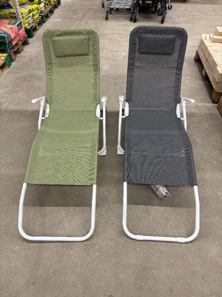 Siesta lounger groen of grijs, Ophalen, Zo goed als nieuw