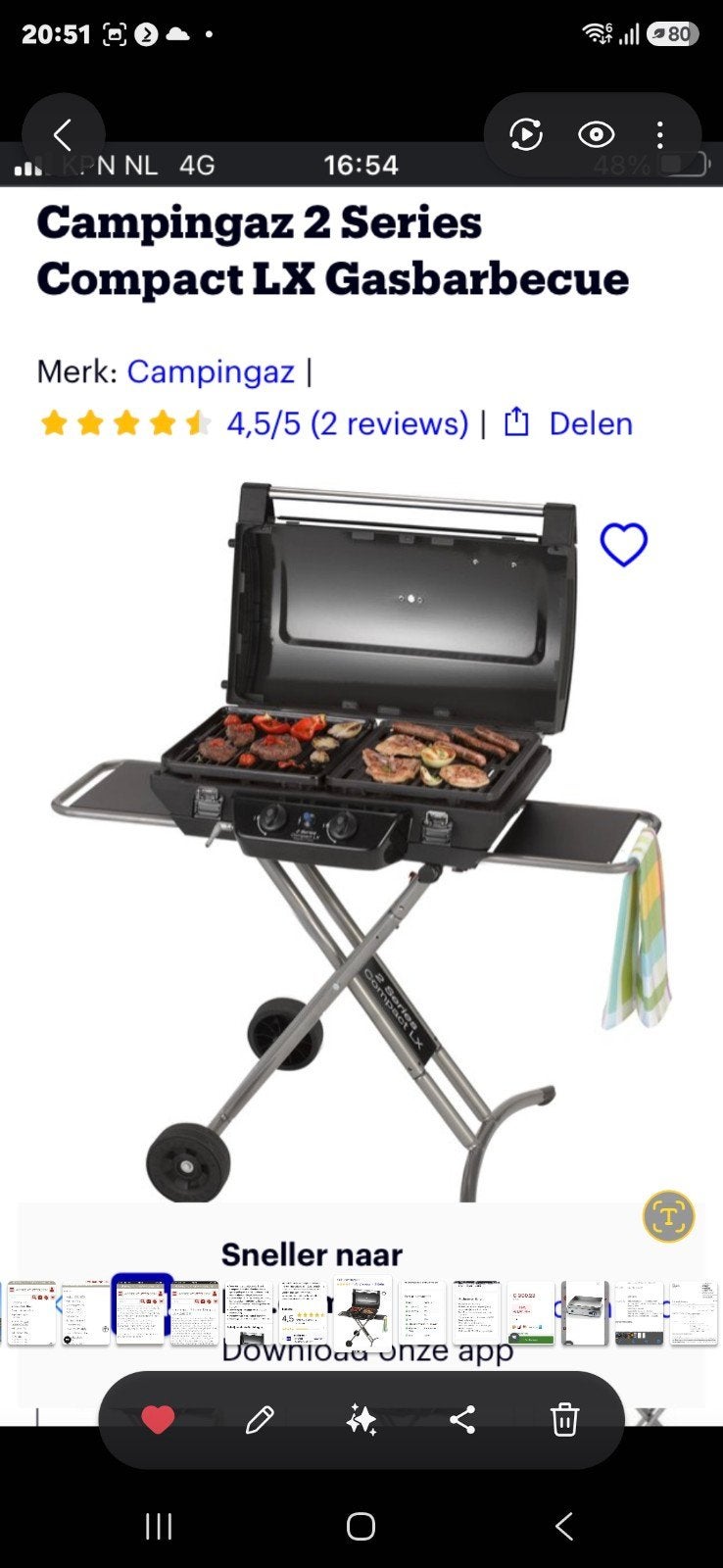 Campingaz 2 Series Compact LX Gasbarbecue, Tuin en Terras, Ophalen