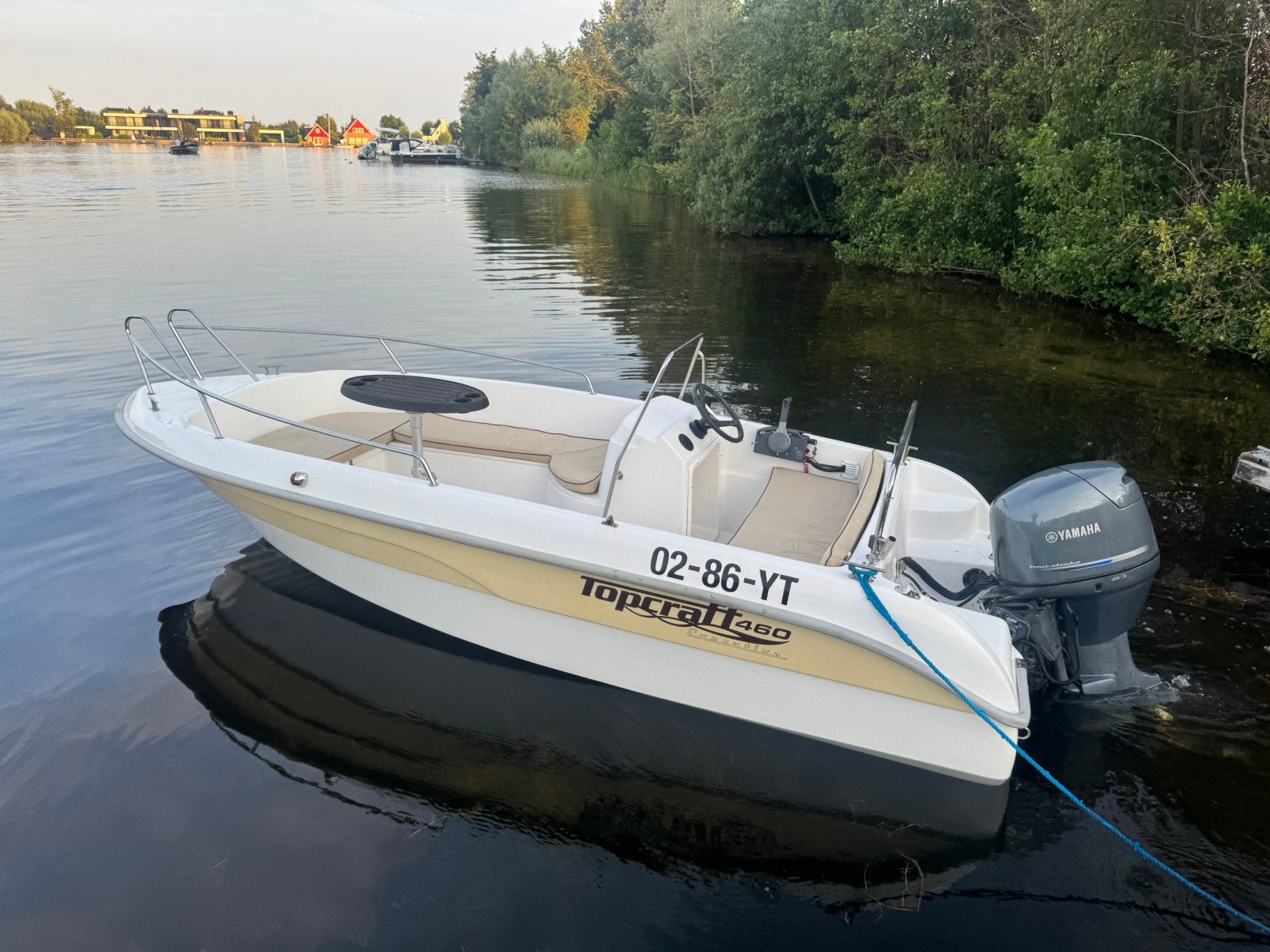 Zeer nette topcraft 460 excutive, Watersport en Boten, Vis- en Consoleboten, Ophalen, Viertaktmotor, Zo goed als nieuw, 45 pk