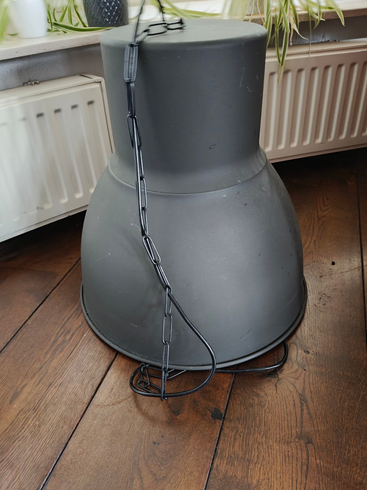 IKEA Hektar lampenkap - Donkergrijs, industrieel design, Rond, Ophalen of Verzenden, 38 cm, Metaal