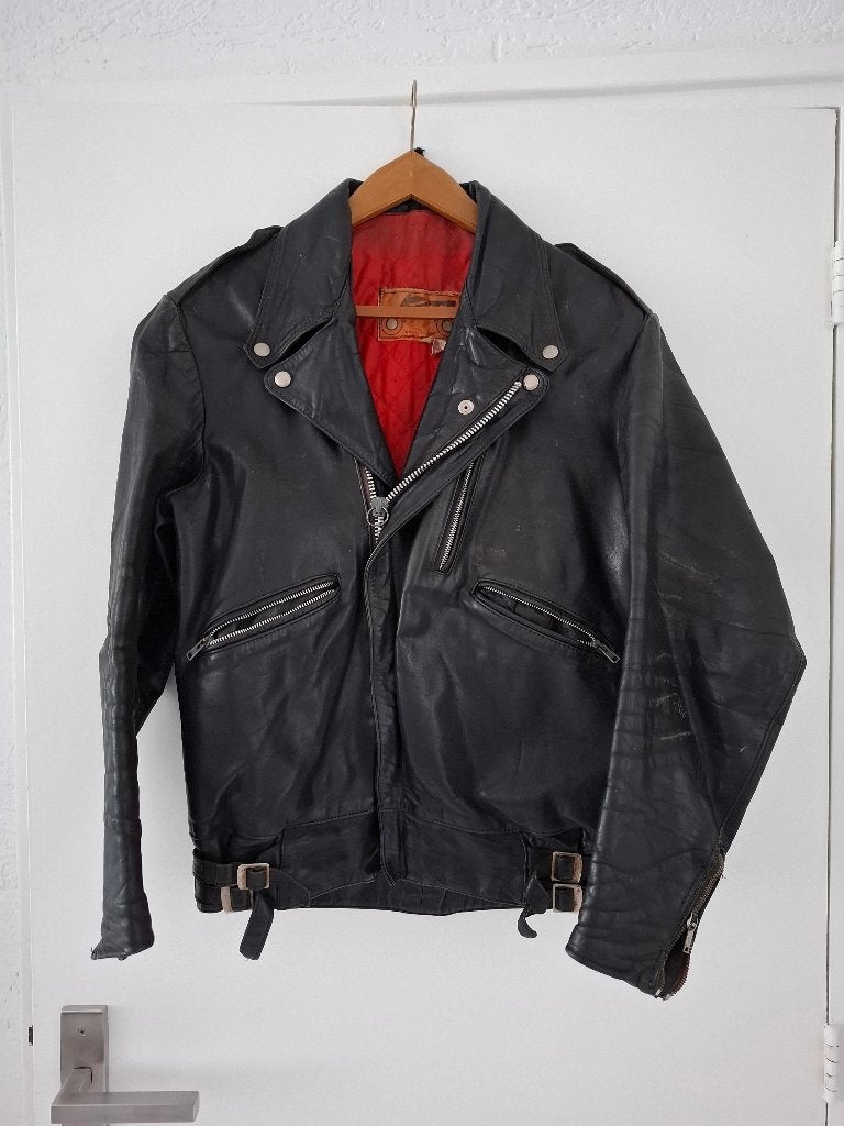 Motorjas KET Leathers, Heren, Jas | leer, Tweedehands, Ophalen