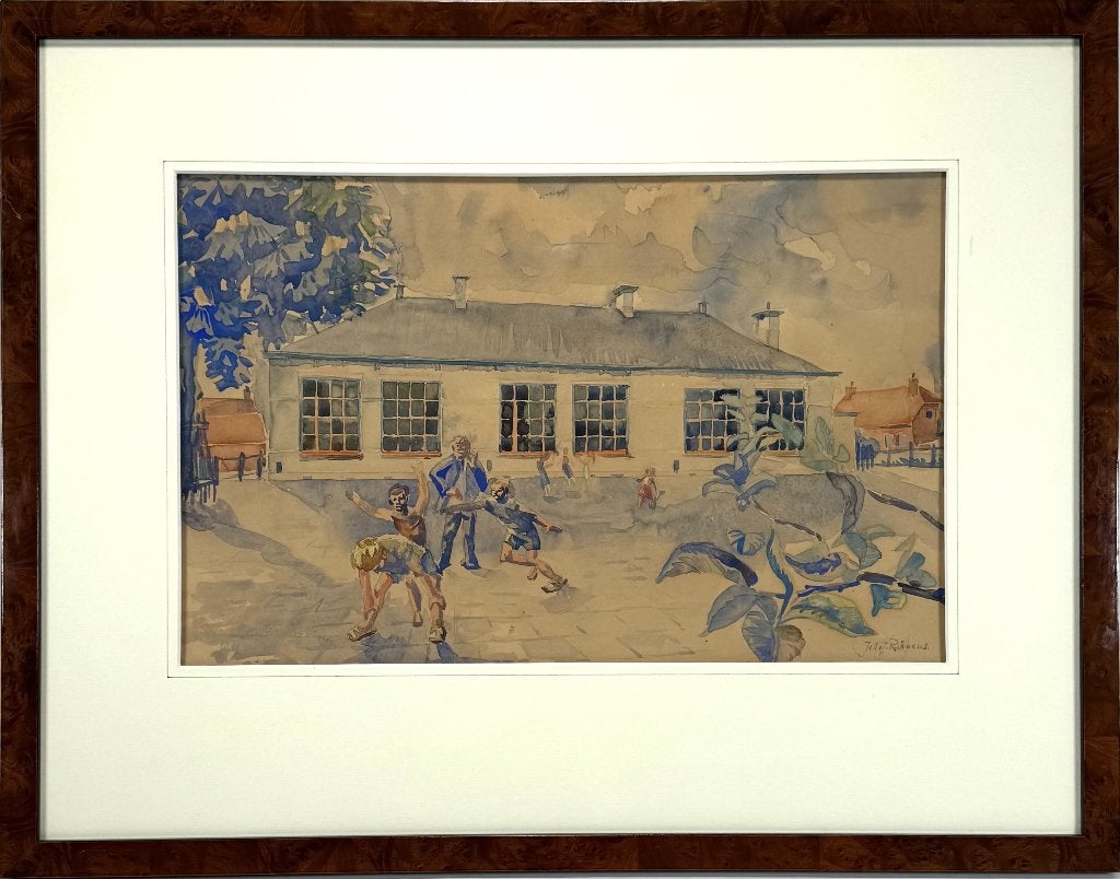 744. Aquarel, Jelle Rispens, ca. 1965, Ophalen of Verzenden