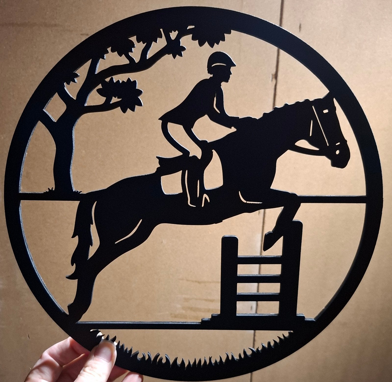 Wanddecoratie paardensport 30 cm - hout, Huis en Inrichting, Woonaccessoires | Wanddecoraties, Ophalen of Verzenden, Nieuw