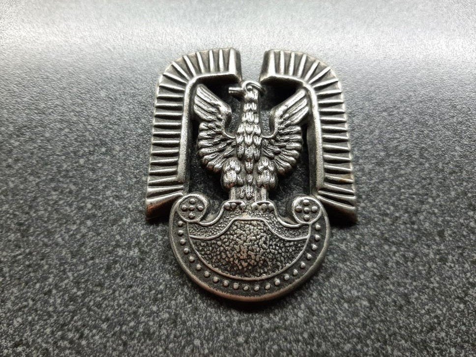 Polen - Air Force  - Cap Badge  62 x 48 mm./ bod va. 17,50 E, Ophalen of Verzenden, Luchtmacht, Embleem of Badge