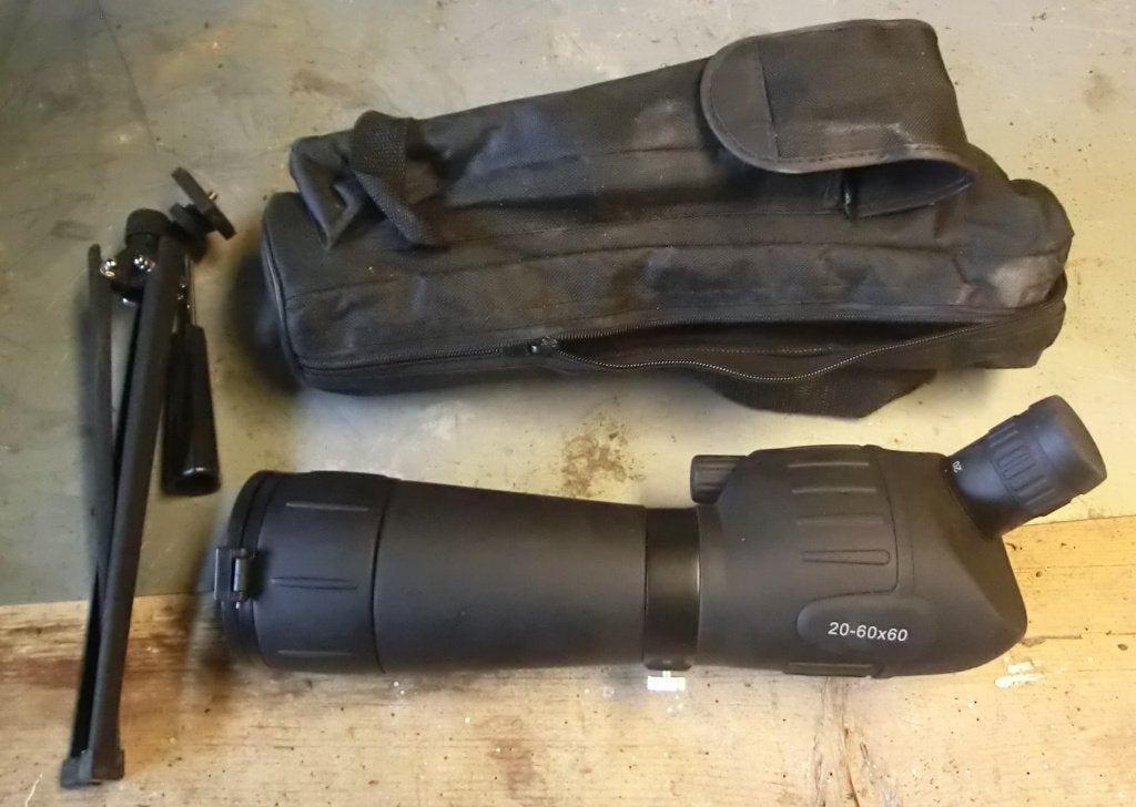 20-60x60 spotting scope (een land- en natuurtelescoop), Lenzentelescoop (refractor), Met statief, Ophalen of Verzenden, Zo goed als nieuw