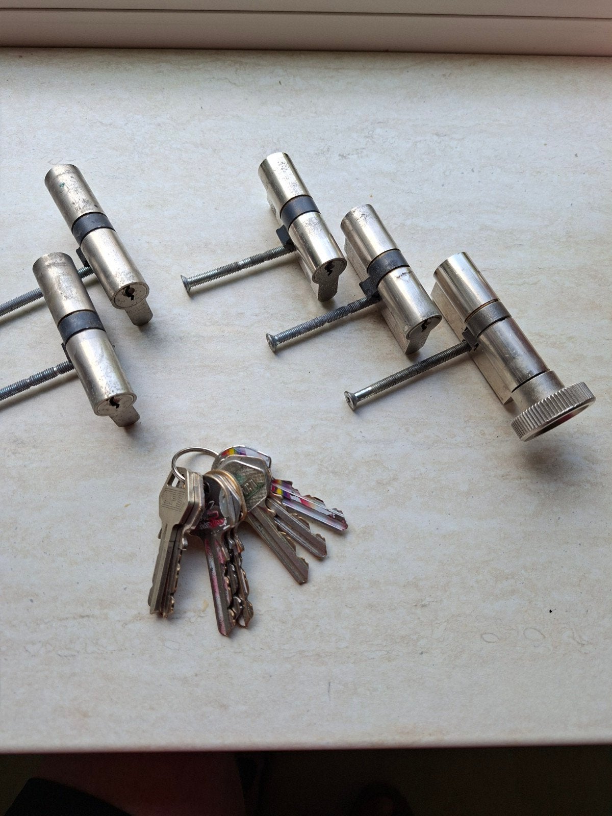 Te koop 5x lips gelijksluitende cilindersloten, Ophalen, Gebruikt, Slot