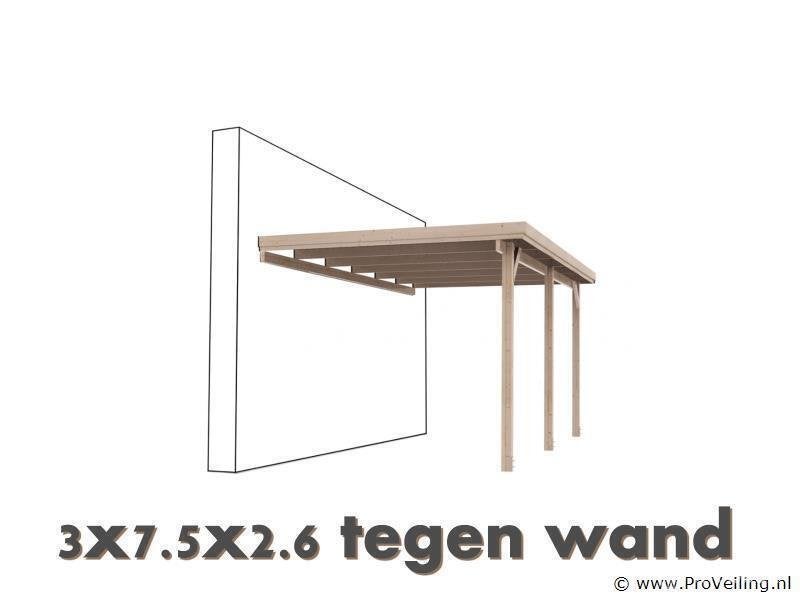 Online Veiling: Carport tegen muur - 750x300x260cm, Nieuw