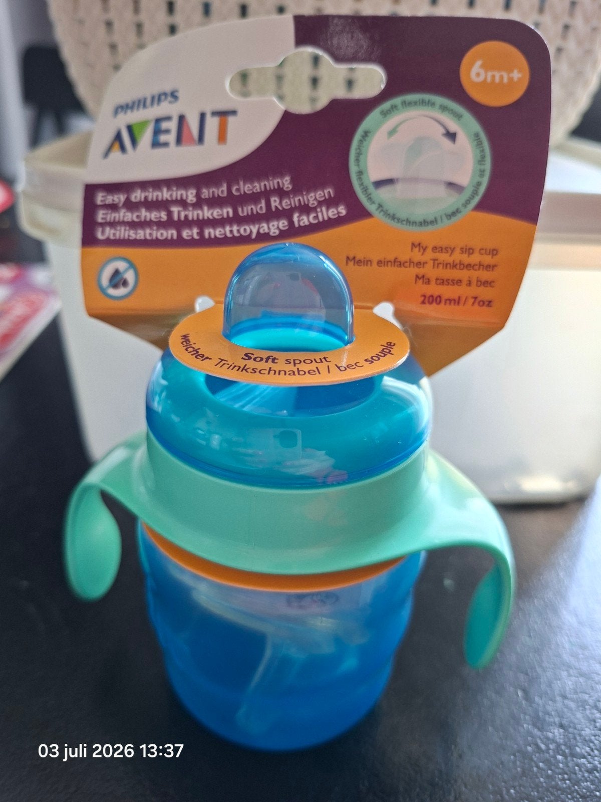 Drinkbeker Philips avent 6m+ nieuw., Ophalen, Nieuw, Drinkbeker, Philips Avent