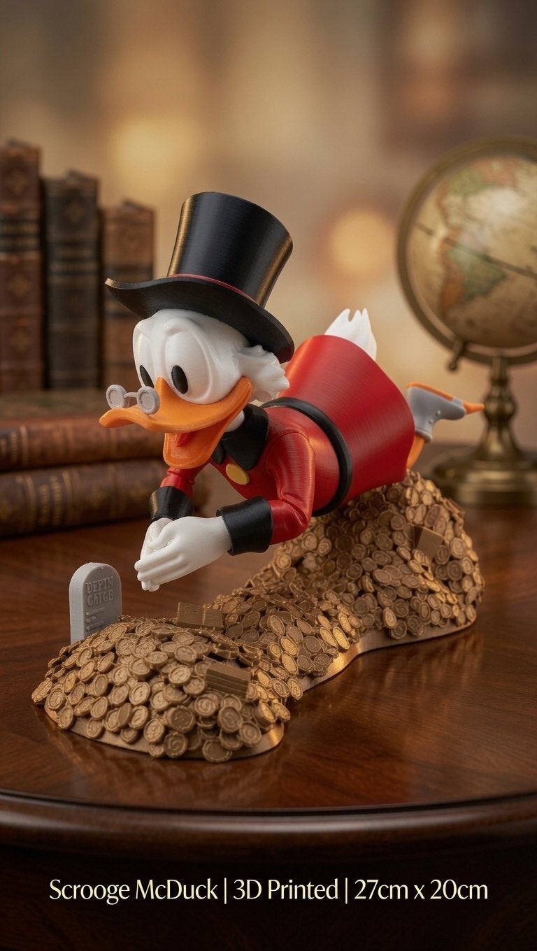3D-geprint beeldje Dagobert Duck, Verzamelen, Ophalen of Verzenden, Nieuw