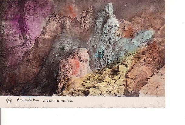 Ansichtkaart	Han-sur-Lesse (België)	Grotten	"... Proserpine", Verzamelen, Verzenden, 1960 tot 1980, Ongelopen, Namen
