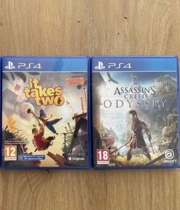 PS4 Games: It Takes Two, Assassin's Cree, Spelcomputers en Games, Vanaf 18 jaar, Overige genres, Virtual Reality, Eén computer