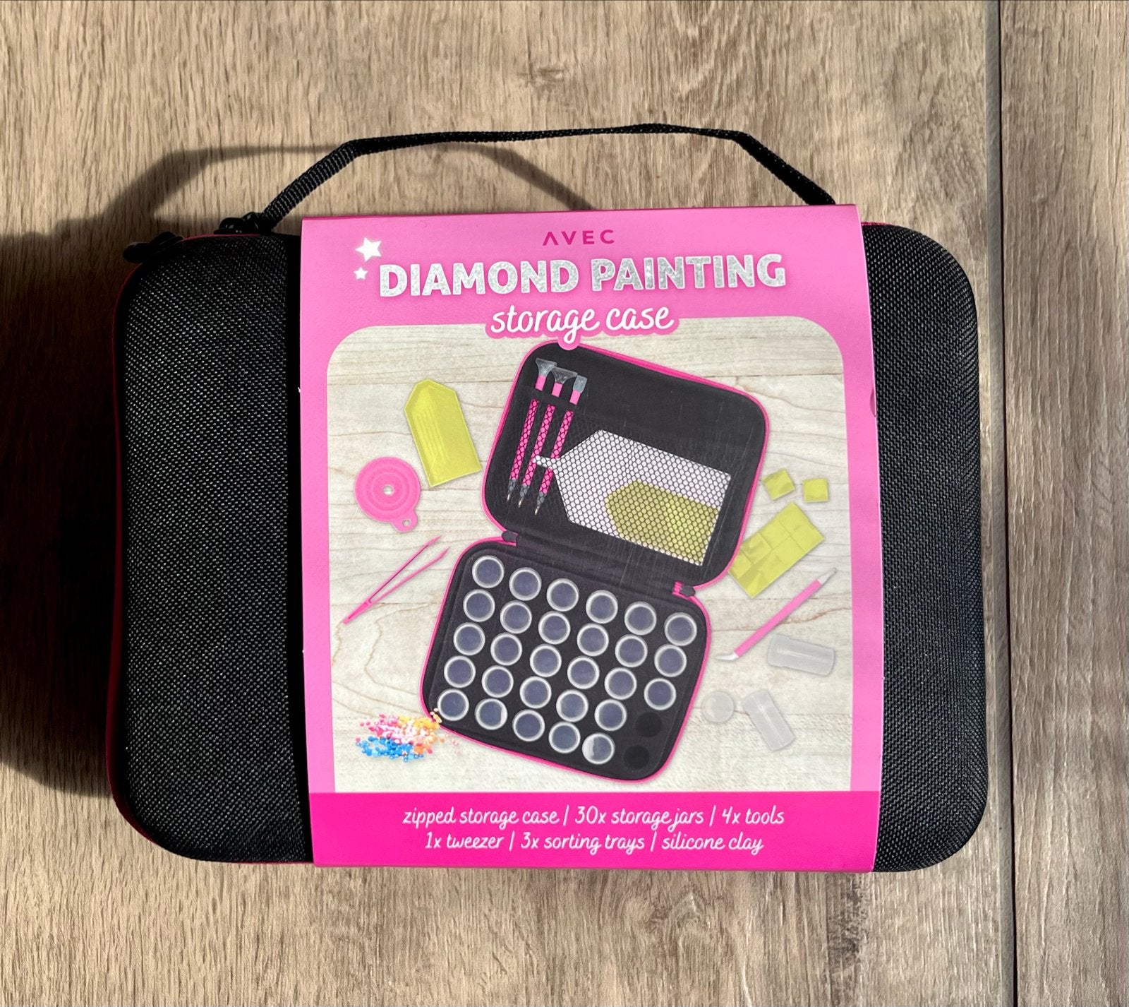 Diamond Painting Opbergkoffer met Accessoires, Hobby en Vrije tijd, Knutselen, Zwart, Overige thema's, Gereedschap of Toebehoren