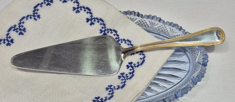 Vintage taartschep van Solingen,  verguld randje, Antiek en Kunst, Ophalen of Verzenden