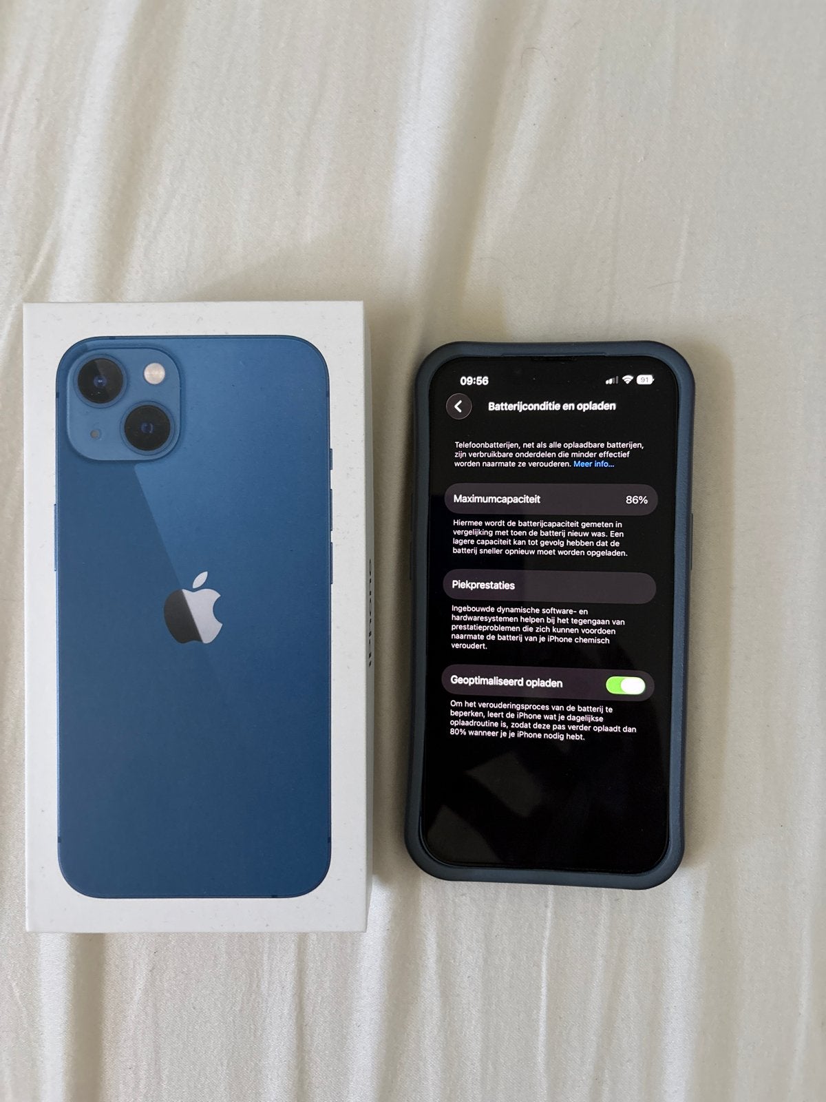 iPhone 13 - 128GB - Schadevrij - Otterbox - Draadloos laden, Ophalen, 128 GB, 86 %, Blauw