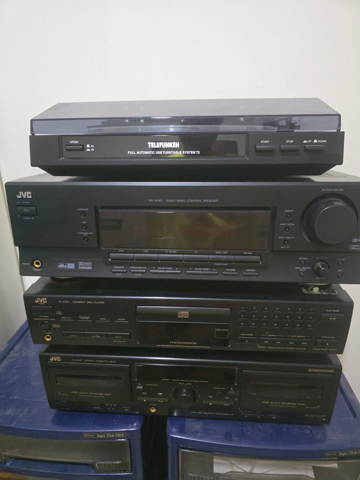 JVC Stereo Set met Telefunken Platenspeler, Audio, Tv en Foto, Stereo-sets, Ophalen of Verzenden